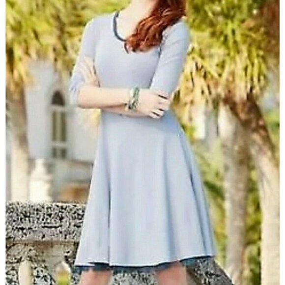 Women's MATILDA JANE Between The Lines Tulle Dress XS Blue White Stripes Tulle - Picture 3 of 7